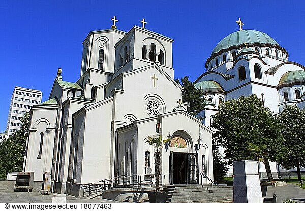 Kirche des Heiligen Sava  neben Kathedrale des Heiligen Sava  Belgrad  Serbien  Europa