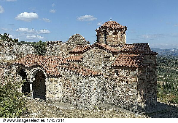 Kirche Evangelístria  byzantinische Ruinenstadt Mistra  Mystras bei Sparta  Lakonien  Peloponnes  Griechenland  Europa