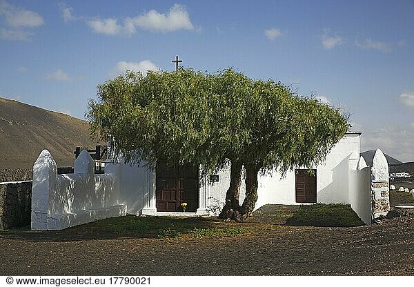 Kirche in Geria  Weinanbaugebiet La Geria  Insel Lanzarote  Kanarische Inseln  Kanaren  Spanien  Europa