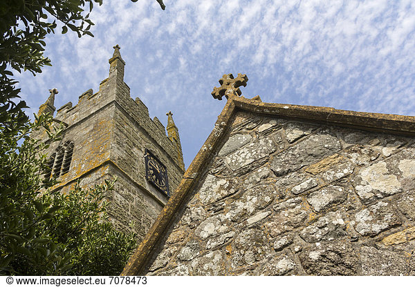 Kirche in Perranuthnoe  Cornwall  England  Großbritannien  Europa