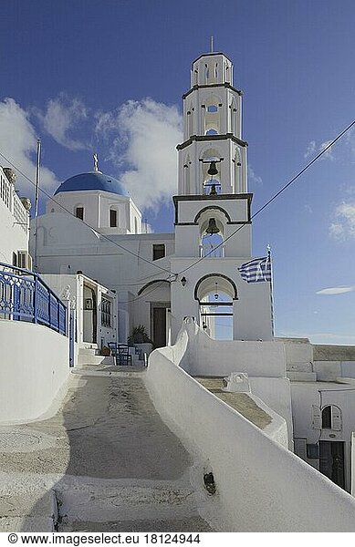 Kirche Megali Panayia  Pyrgos  alte Inselhauptstadt  Santorin  Kykladen  Griechenland  Europa