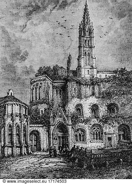 Kirche von saint emilion  1792-1804  geschichte frankreichs von henri martin  herausgeber furne 1850.