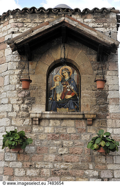 Kirchenbild  Madonnenbild  Altstadt  Zentrum  Assisi  Italien  Europa