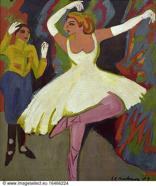 Kirchner  Ernst Ludwig 1880–1928. “Russisches Tanzpaar (Russian dance pair)  1909/1926. Oil on canvas  92 × 79cm.
Permanent loan fr. private property.
Bielefeld  Kunsthalle.