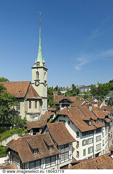 Kirchturm  Nydeggkirche  Altstadt Bern  Schweiz  Europa