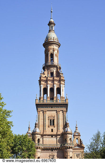 Kirchturm  Plaza de Espana  Sevilla  Spanien