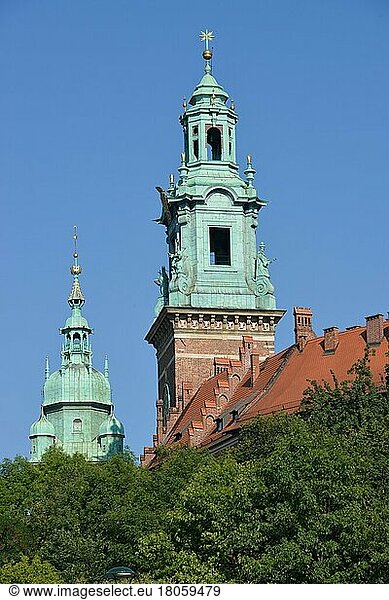 Kirchturm  Wawel-Kathedrale  Wawel  Krakau  Polen  Europa