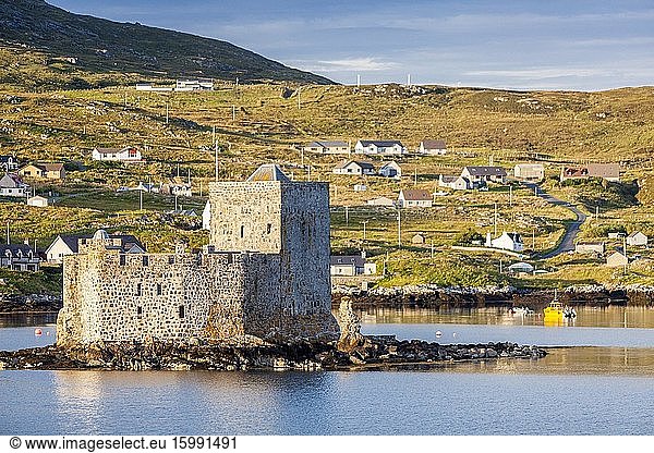 Kisimul Castle in Castlebay or Bagh a'Chaisteil  Isle of Barra - Barraigh -  Western Isles or Outer Hebrides -Na h-Eileanan an lar-  Scotland.