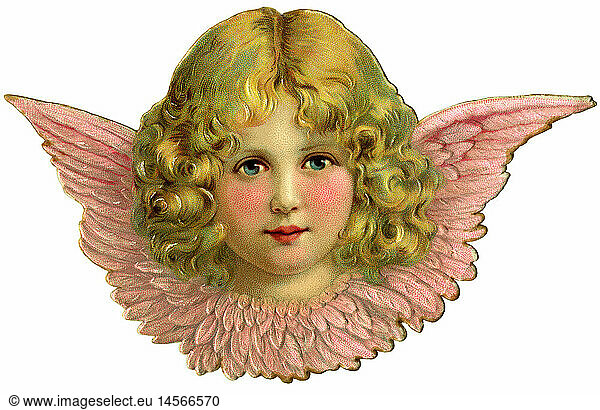 kitsch  cherub  scrap-picture  Germany  1908