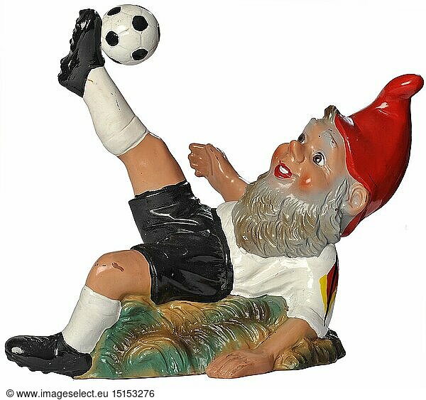 kitsch / souvenir  garden gnome with football  Germany  circa 1984