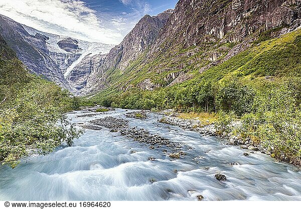 Kjenndalsbreen Glacier in Kjenndalen valley  Stryn  Vestland  Norway.