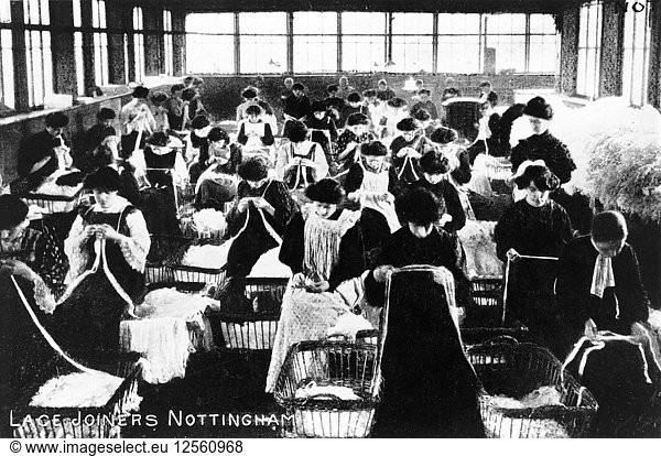 Klöpplerinnen  Nottingham  Nottinghamshire  um 1904. Künstler: Unbekannt