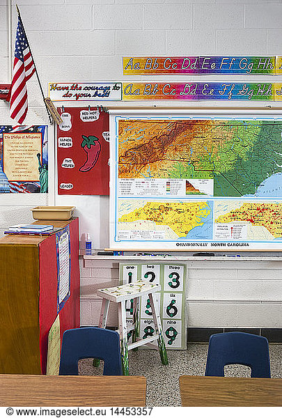 Klassenzimmer der amerikanischen Grundschule