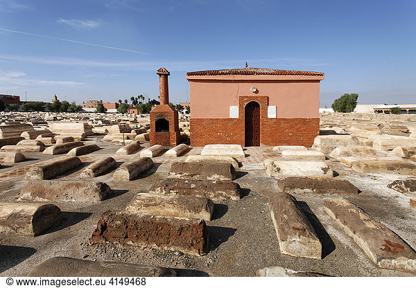 Kleines Gebetshaus auf dem alten jüdischen Friedhof  Mellah  Medina  Marrakesch  Marokko  Afrika