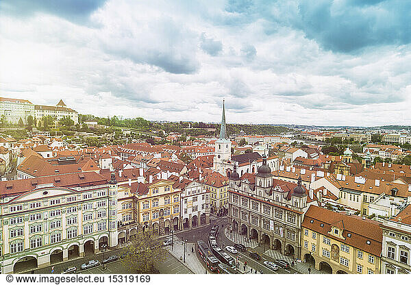 Kleinseite von Prag vom Nikolaus-Glockenturm aus gesehen  Tschechische Republik
