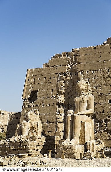 Koloss von Thutmosis III. Achter Karnak-Tempelkomplex UNESCO-Weltkulturerbe Luxor Ägypten
