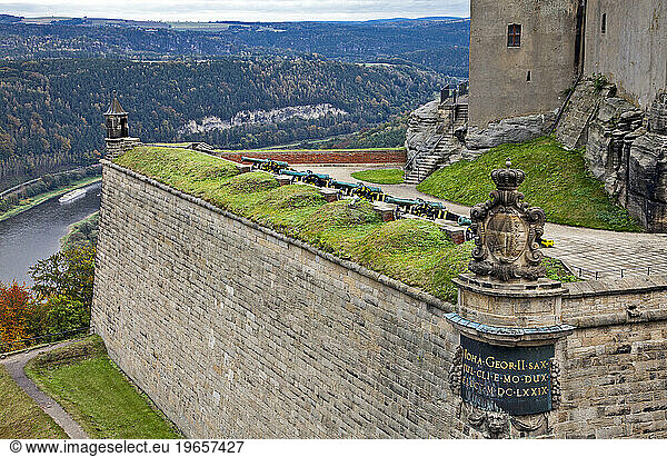 Konigstein Fortress  Elbe Valley  Saxony  Germany