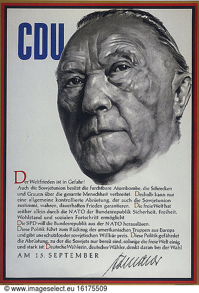 Konrad Adenauer / Election Poster / 1957 Elections