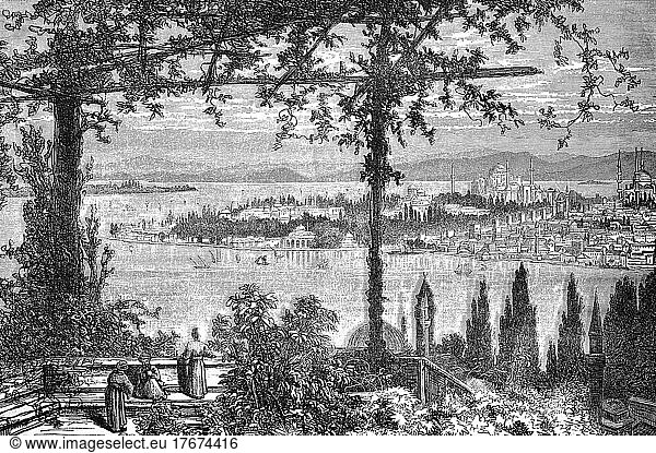 Konstantinopel  heute Istanbul  1880  Türkei  Historisch  digital restaurierte Reproduktion einer Vorlage aus dem 19. Jahrhundert  genaues Datum unbekannt  Asien