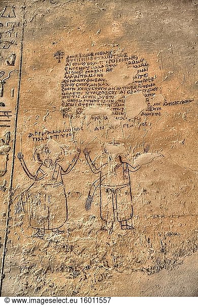 Koptische Radierungen  Grabmal von Ramses IV  KV2  Tal der Könige  UNESCO-Weltkulturerbe  Luxor  Ägypten