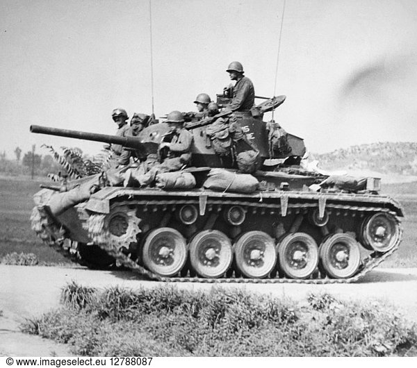 KOREAN WAR: TANK  1950. U.S. Army tank in South Korea. Photographed 1950.