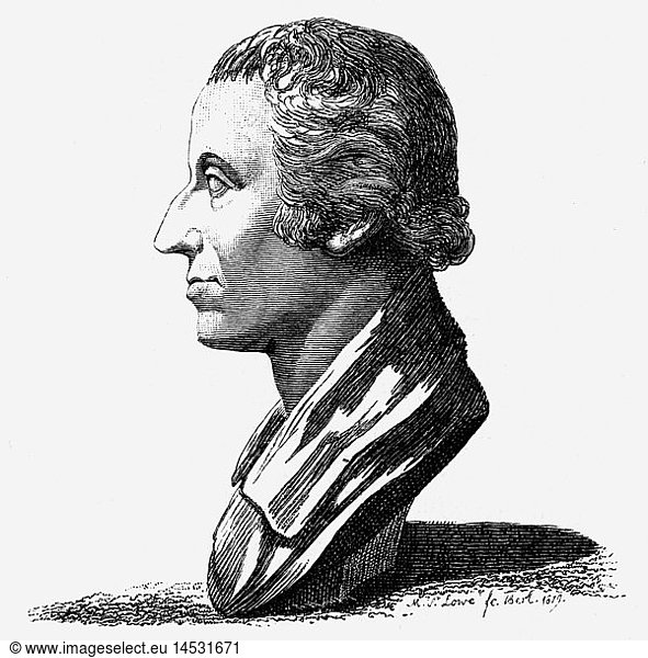 Kotzebue  August von  3.5.1761 - 23.3.1819  dt. Dichter  Dramatiker  Portrait  Xylografie nach Radierung von M. S. Lowe  Berlin  1819