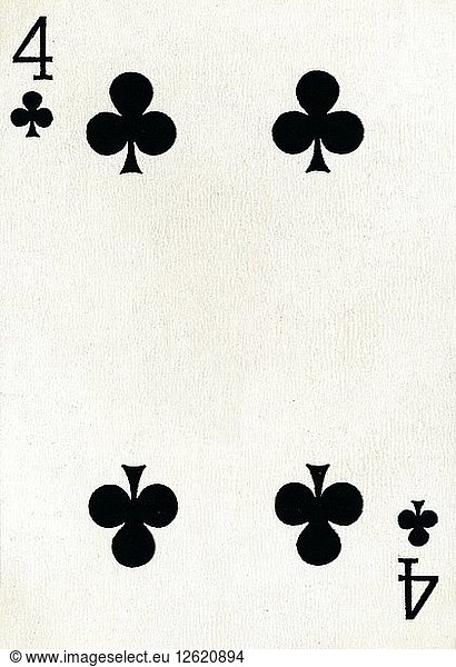 Kreuz 4 aus einem Kartenspiel von Goodall & Son Ltd.  um 1940. Künstler: Unbekannt.