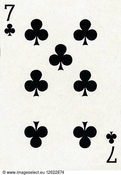 Kreuz 7 aus einem Kartenspiel von Goodall & Son Ltd.  um 1940. Künstler: Unbekannt.