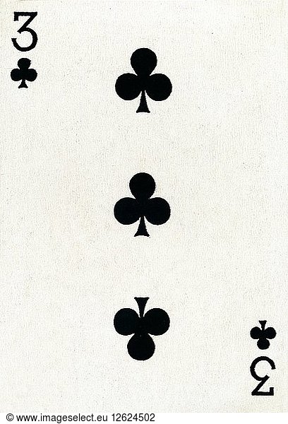 Kreuz 3 aus einem Kartenspiel von Goodall & Son Ltd.  um 1940. Künstler: Unbekannt.