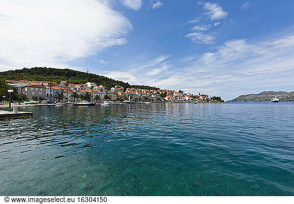 Kroatien  Dalmatien  Blick auf Korcula