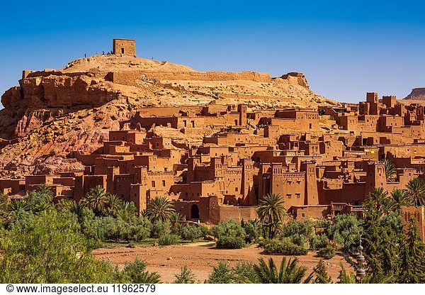 Ksar Ait Benhaddou  old Berber adobe-brick village or kasbah  Ouarzazate Province. UNESCO World Heritage Site. Morocco  Maghreb North Africa.