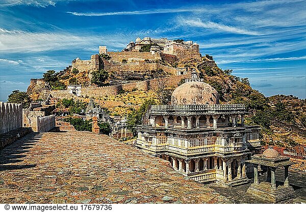 Kumbhalgarh Fort  indisches touristisches Wahrzeichen. Rajasthan  Indien  Asien