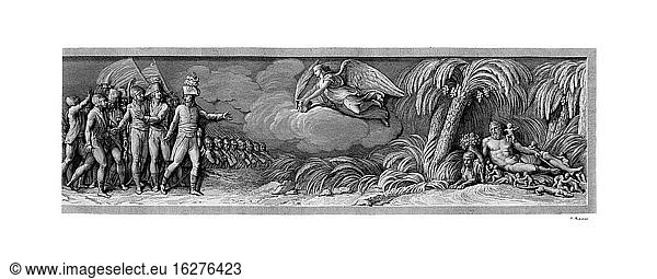 Kunst  Andrea Appiani 1754-1817  Titel des Werks  Die Herrlichkeit Napoleons  1860-1863 Radierung.