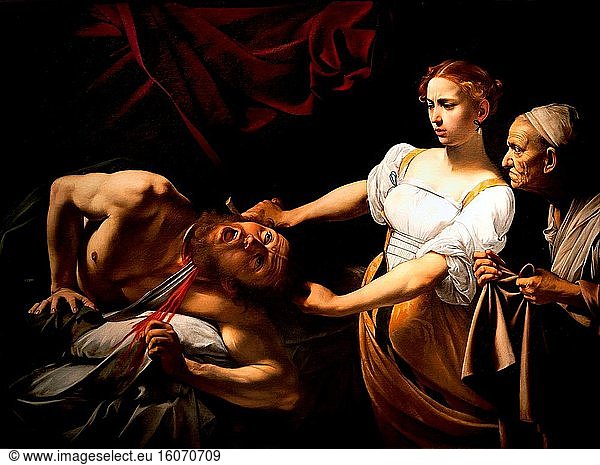 Kunst  Caravaggio Michelangelo Merisi  Mailand 1571 - Porto Ercole 1610  Titel des Werkes ?Judith enthauptet Holofernes? 1602  Ölgemälde auf Leinwand cm 145?195.