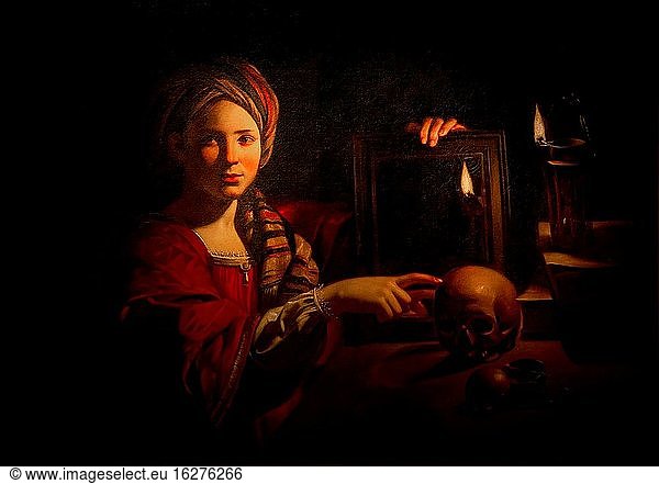 Kunst  Jacobbe (Giacomo Massa) Maler tätig in Rom im 17. Jahrhundert  Titel des Werkes  Vanitas  um 1630-1635  Ölgemälde auf Leinwand cm 96 x 135.