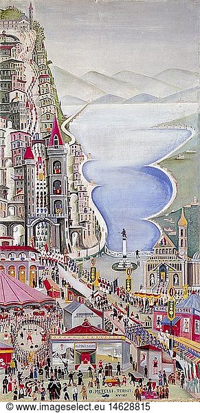 Kunst  Metelli  Orneore (1872 - 1938)  GemÃ¤lde  'Prozession'