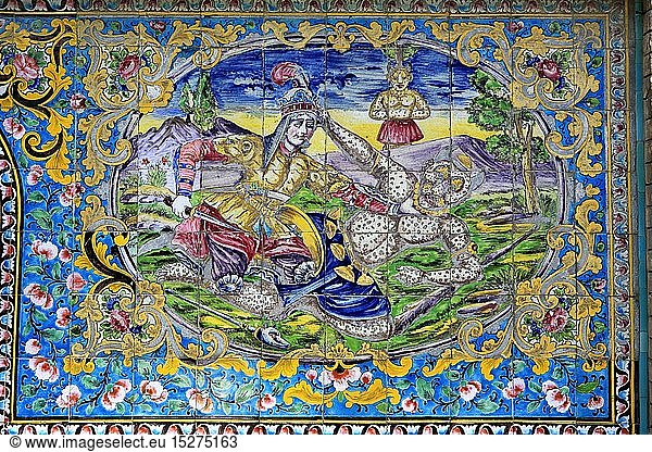 Kunst  Persien  Kacheln im Golestanpalast der Kadscharen  um 1800  Teheran  Iran Kunst, Persien, Kacheln im Golestanpalast der Kadscharen, um 1800, Teheran, Iran,