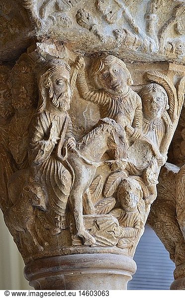 Kunst  Sakralkunst  Kapitell  Jesu Einritt in Jerusalem  St. Trophime  Arles