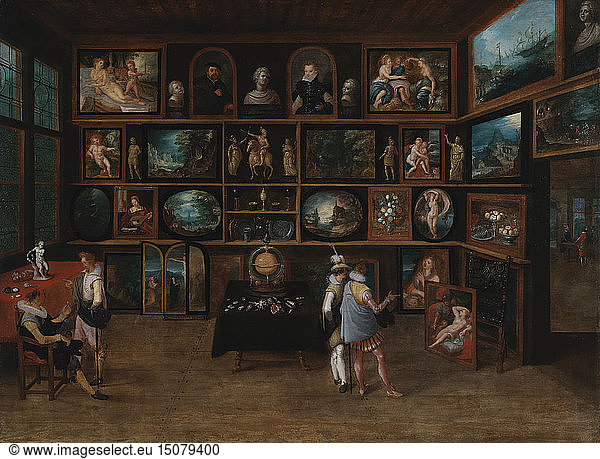 Kunstkenner in einer Galerie  erstes Drittel des 17. Schöpfer: Francken  Hieronymus II .