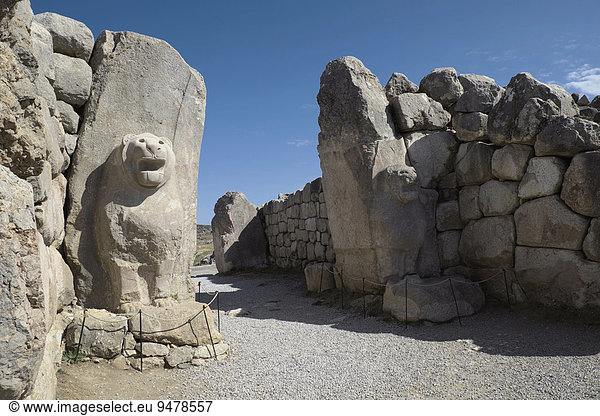 Löwentor  Ruinen der Hethiterstadt Hattu?a  bei Bogazkale  Provinz Çorum  Türkei  Asien