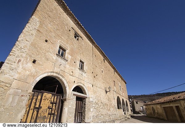 La Canyada de Benatanduz Medieval architecture Maestrazgo county. Teruel  Aragon  Spain.