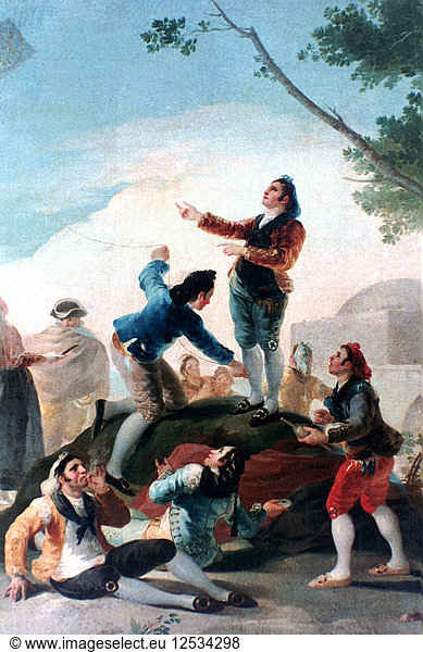 La Cometa  (The Kite)  1778. Artist: Francisco Goya