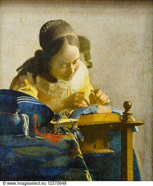 La dentèlliere (the lacemaker) about 1669-1670) by Johannes Vermeer (1632 - 1675)