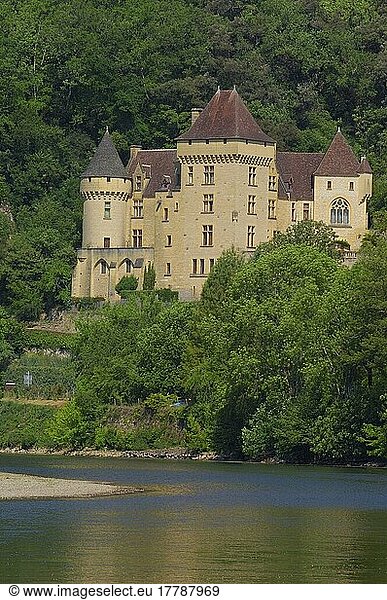 La Roque Gageac  Schloss Malartrie  Perigord  Fluss Dordogne  Dordogne Fluss  Dordogne Tal  Perigord Noir  Aquitanien  Frankreich  Europa