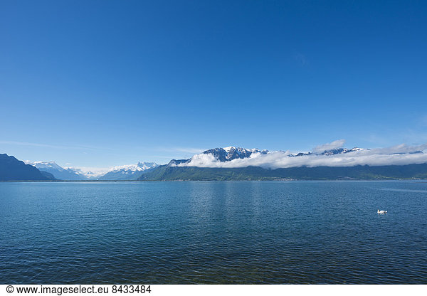Lac Leman  cloud  Vaud  VD  lake  Lac Léman  Lake Geneva  Leman  summer  mountain  mountains  Switzerland  Europe