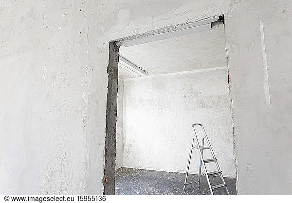 Ladder in a flat during refurbishment