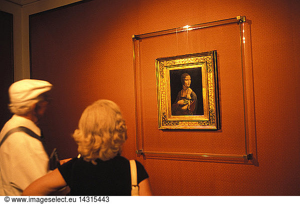 Lady with an Ermine  Leonardo da Vinci work of art  Czartoryskich Museum  Cracow  Poland  Europe