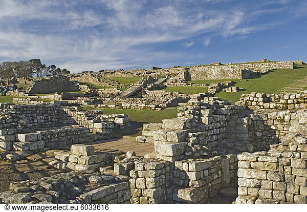 Lag römischen Kastells aus dem Südtor  Hadrianswall  UNESCO Weltkulturerbe  Northumbria  England  Vereinigtes Königreich  Europa