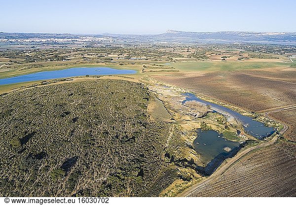 Laguna de Sugel  Drohnenansicht  Almansa  Provinz Albacete  Kastilien-La Mancha  Spanien