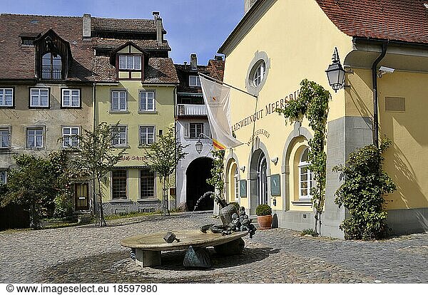Lake Constance  Meersburg  city centre  old town  fountain